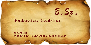 Boskovics Szabina névjegykártya
